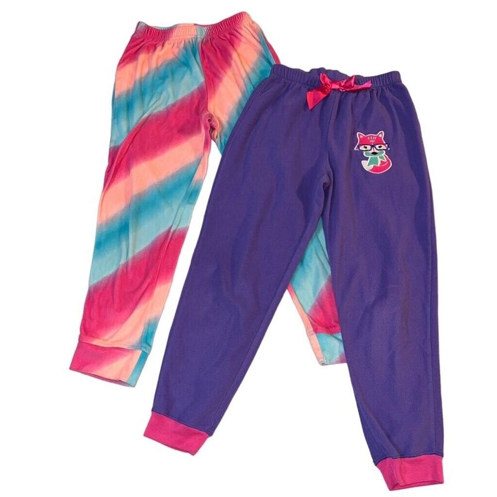 Wonder Nation and Steve Girls Set of 2 Fleece Pajama Pants Teal Medium 7 8